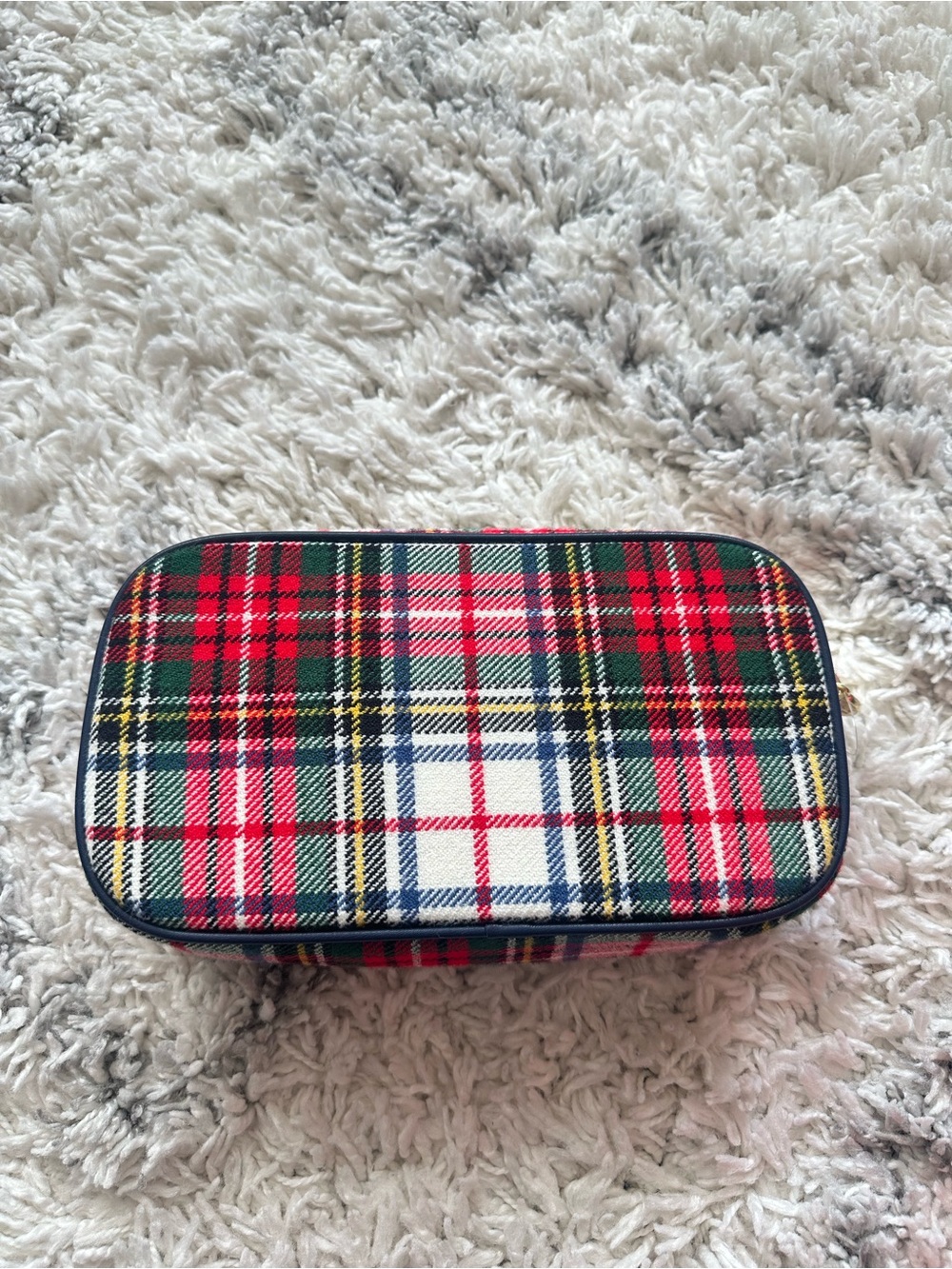 Stoney Clover Lane Double Zip Plaid Pouch